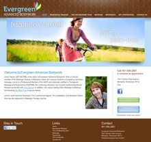 Evergreen Advanced Bodywork website development by Whippet Creative