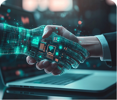 A human hand shaking