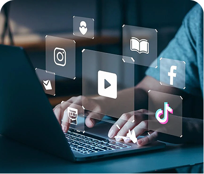 Person typing on a laptop